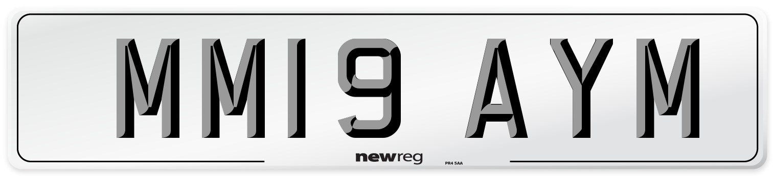MM19 AYM Number Plate from New Reg